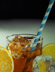 cocktail with ice and lemon