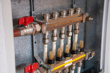 close up view of calculating controls for underfloor heating system