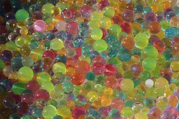 Fototapeta na wymiar large group of hydrogel balls brighting