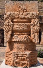 Gwalior, Madhya Pradesh/India - March 15, 2020 : Designer pillar at Gwalior Fort