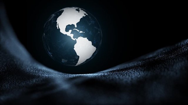 Abstract earth planet rotation in the universe with extraterrestrial planet.