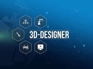 Naklejka premium 3D-Designer