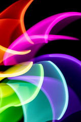 Neon Multicolour Swirls Light Movement Abstract Background