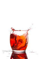 Red liquid splash 