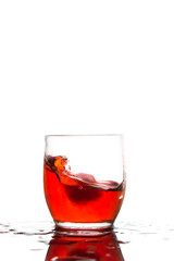 Red liquid splash 