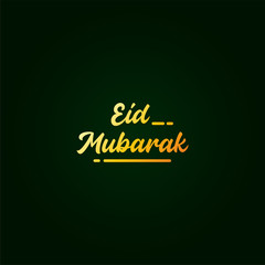 Happy Gold Eid Mubarak Hand Lettering Illustration