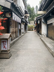 traditional japanese style architecture street in village