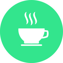 Coffee or tea cup with plate vector icon
