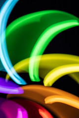 Neon Multicolour Swirls Light Movement Abstract Background