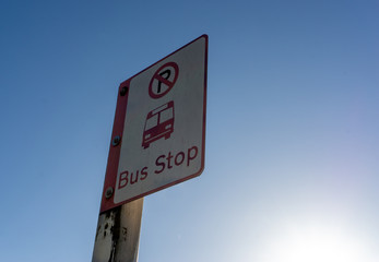 Bus stop sign