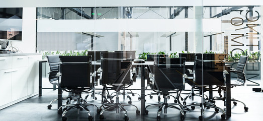 Meeting room for conferences in modern open space office