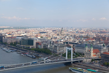 Budapest skyline and Elisabeth Bridge, Hungary