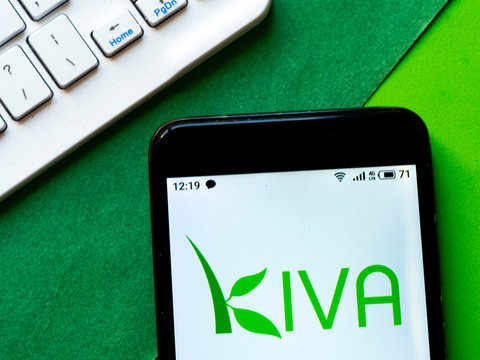  In this photo illustration Kiva Microfunds  logo is seen displayed on a smartphone
