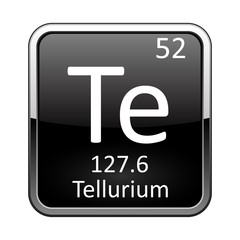 The periodic table element Tellurium. Vector illustration