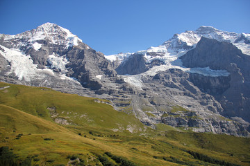Fototapeta na wymiar Snow Mountain at Jungfraujoch in Switzerland