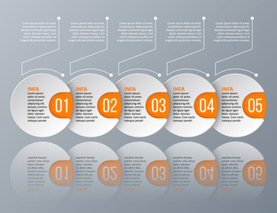 Abstract 3D Paper Infographics. Business template .Vector illustration