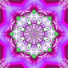 Mandala design for silk neckerchief, kerchief.