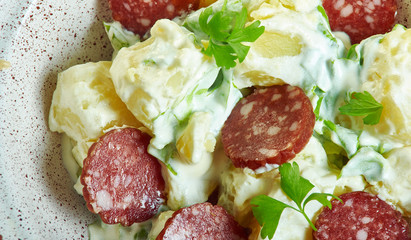 BBQ chorizo potato salad