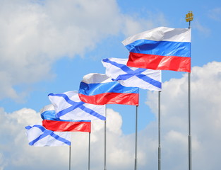 Russian state and Andrew's flags