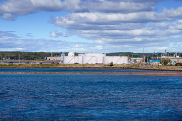 Naklejka premium An industrial petroleum processing area near Charlottetown on Prince Edward Island