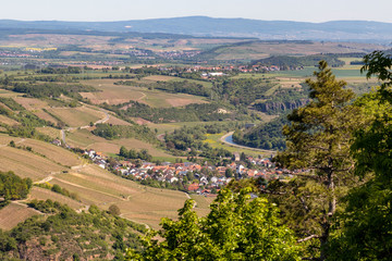 High angle view from the Lemberg of Niederhausen Nahe