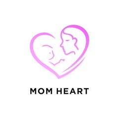mom heart love boy logo