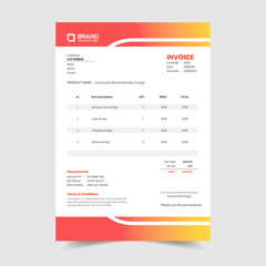 Business invoice design template. minimal invoice, money bills or price invoices and payment receipt design templates.