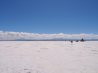 The world's largest salt flat, Uyuni Salt Flat, Salar de Uyuni, Bolivia. Copy space for text