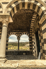 Detail of Saccargia cathedral's arches