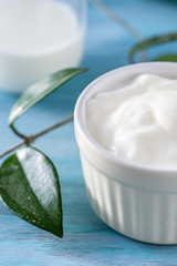healthy and delicious nutritious breakfast, thick yogurt