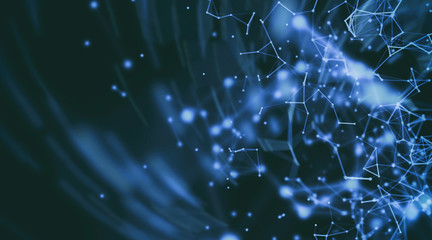 Technology modern connection particle, technology background,  digitally generated image. 3D illustration