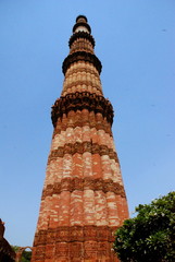 Fototapeta na wymiar Qutab Minar, is a minaret and 
