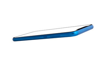 Blue Modern Isolated Smart Phone. Blank screen for mockup.