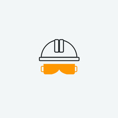 Helmet vector icon illustration sign