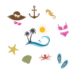 summertime element icon vector illustration design