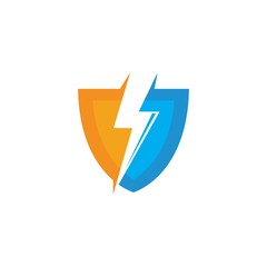 flash thunder bolt shield  illustration vector