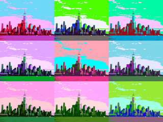 View of New York city effect warhol