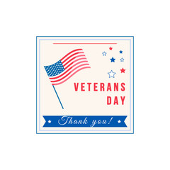 Veterans Day celebration flat color vector badge. Served USA military soldier. American national holiday sticker. US special ceremony patch. Civil War memory day isolated design element