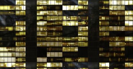 Obraz na płótnie Canvas city building windows front view