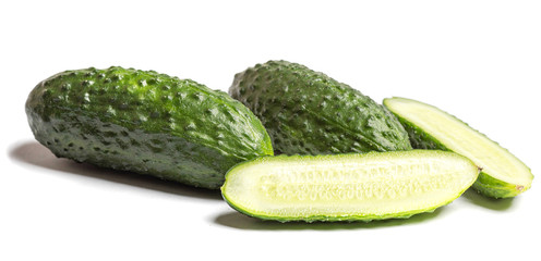 fresh cucumbers isolated on white