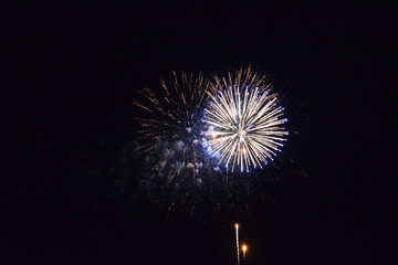 Fototapeta premium Colorful fireworks in the night sky, Ostfildern, Germany
