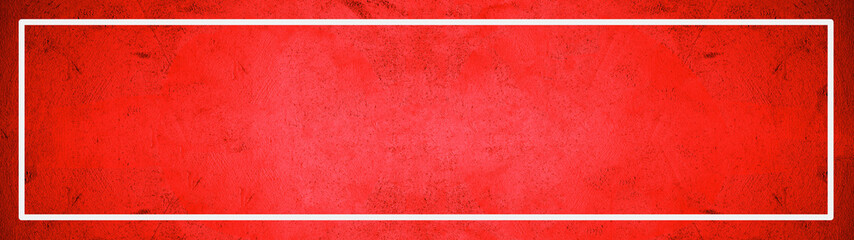 White rectangle frame isolated on festive dark red  stone concrete paper texture background panorama banner long template, with space for text 