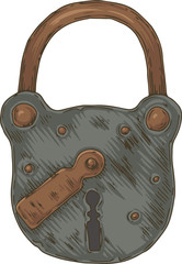 Rustic Brass and Copper Lock Padlock