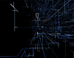 Technology modern connection particle, technology background,  digitally generated image. 3D illustration