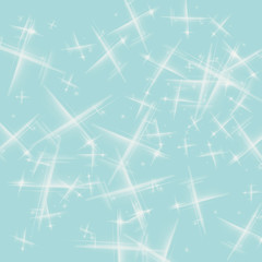 white glare on a light blue background, stars on a blue surface, flickering light, flashes of light