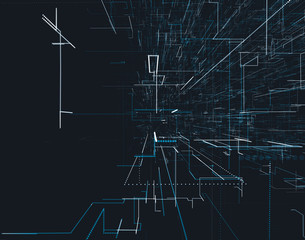 Technology modern connection particle, technology background,  digitally generated image. 3D illustration