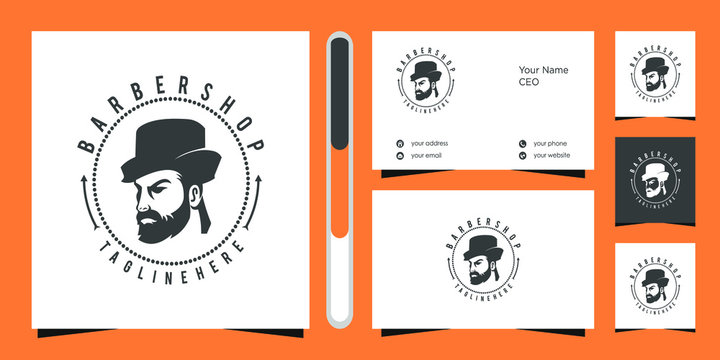 Barbershop Logo Design Vector And Business Card