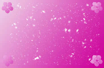 Cute Empty Flower Photo Frame With Particles Purple Pink Gradient Background