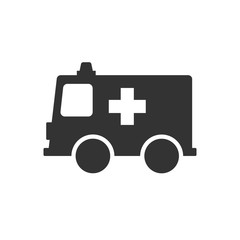 ambulance car vector sign. Flat design