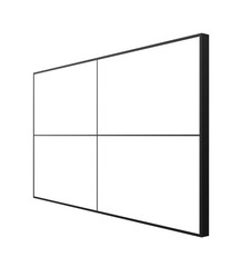 2 x 2 Video Wall Mock Up. Angle View of a 4 TV Panels Isolated on a White Background. 3D Render.
